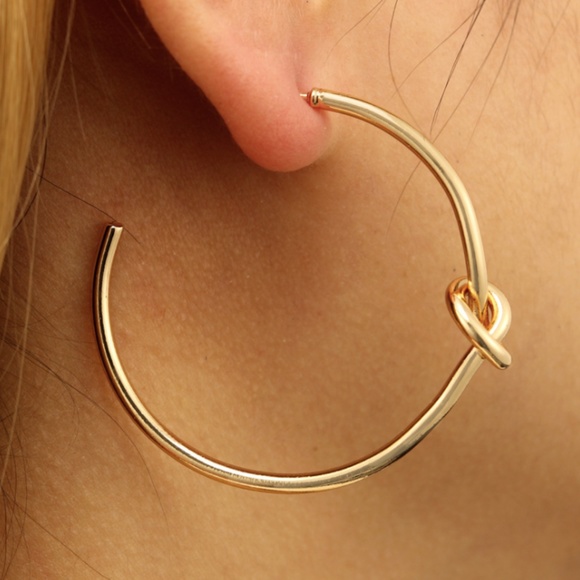 dora boutique Jewelry - Unique Design//Bow Hoop Earrings Gold Silver